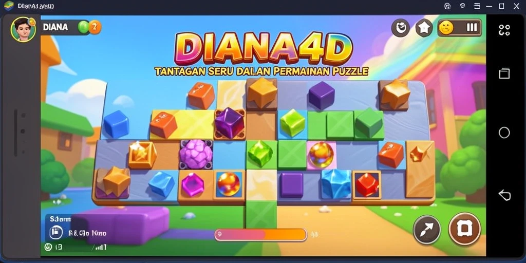 Tangkapan layar utama DIANA4D menampilkan gameplay Puzzle yang seru.