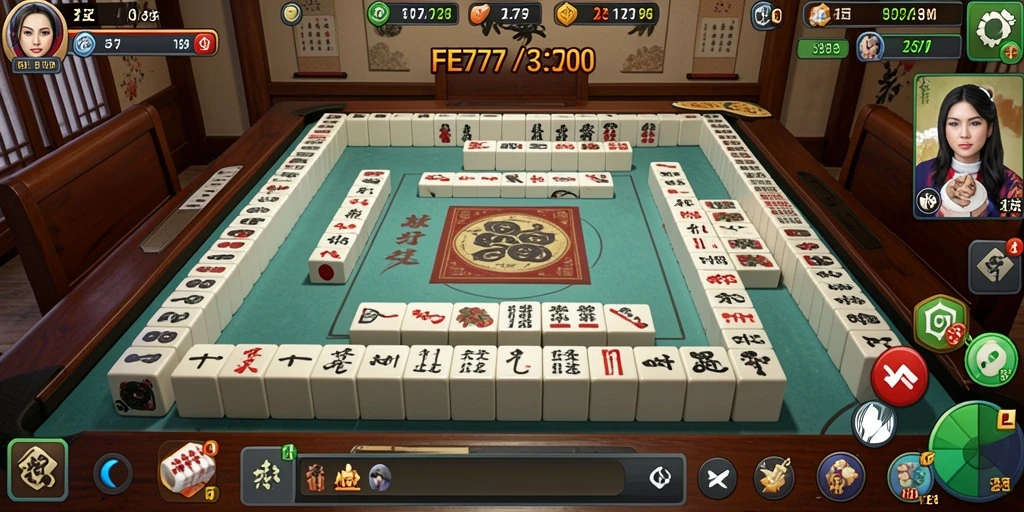 Tampilan gameplay seru di FE777 dengan desain ubin Mahjong yang menarik.
