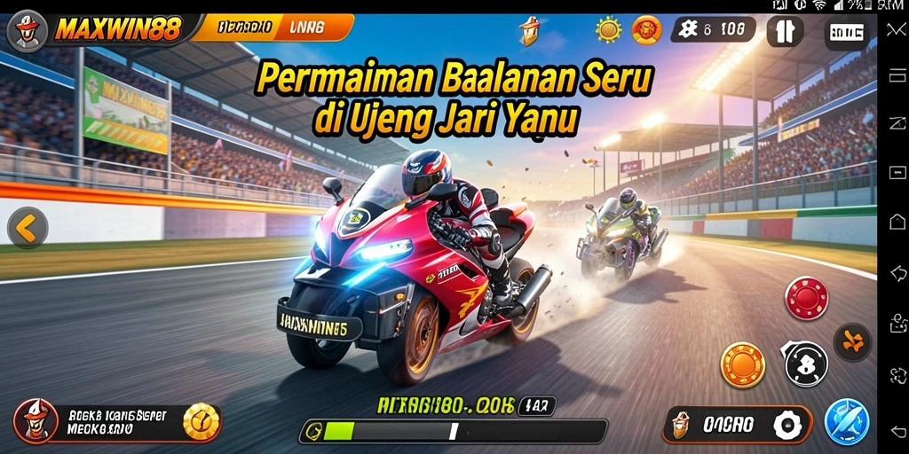 Tampilan gameplay balapan seru di MAXWIN88