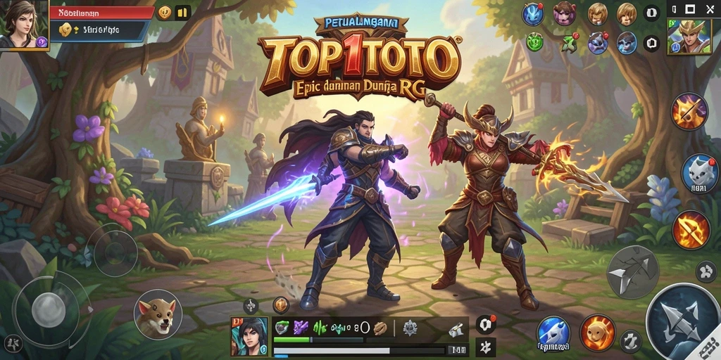 Gameplay seru di dunia fantasi RPG dengan berbagai karakter.